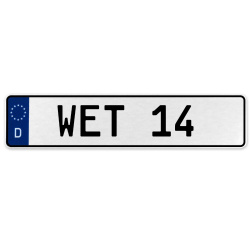 WET 14  - White Aluminum Street Sign Mancave Euro Plate Name Door Sign Wall Art