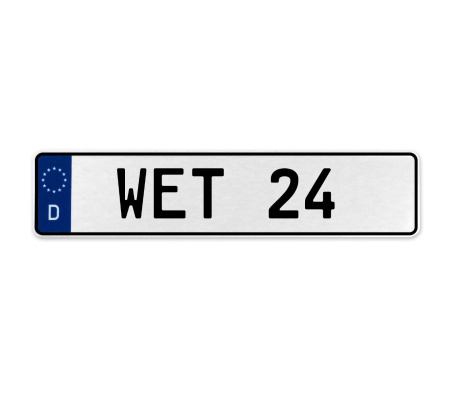 WET 24  - White Aluminum Street Sign Mancave Euro Plate Name Door Sign Wall Art