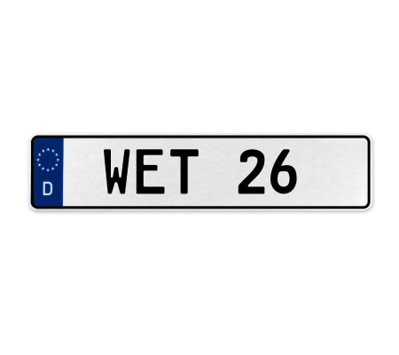 WET 26  - White Aluminum Street Sign Mancave Euro Plate Name Door Sign Wall Art