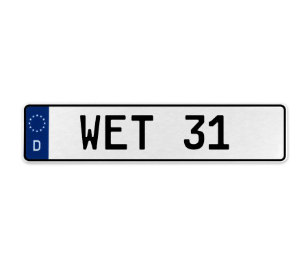 WET 31  - White Aluminum Street Sign Mancave Euro Plate Name Door Sign Wall Art