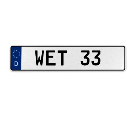 WET 33  - White Aluminum Street Sign Mancave Euro Plate Name Door Sign Wall Art