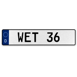 WET 36  - White Aluminum Street Sign Mancave Euro Plate Name Door Sign Wall Art