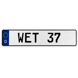 WET 37  - White Aluminum Street Sign Mancave Euro Plate Name Door Sign Wall Art