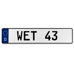 WET 43  - White Aluminum Street Sign Mancave Euro Plate Name Door Sign Wall Art