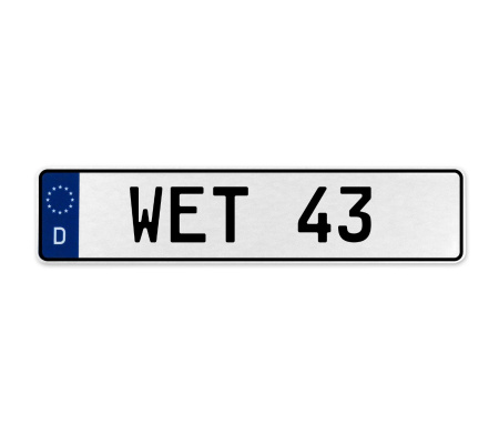 WET 43  - White Aluminum Street Sign Mancave Euro Plate Name Door Sign Wall Art