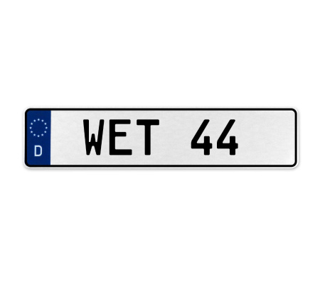 WET 44  - White Aluminum Street Sign Mancave Euro Plate Name Door Sign Wall Art