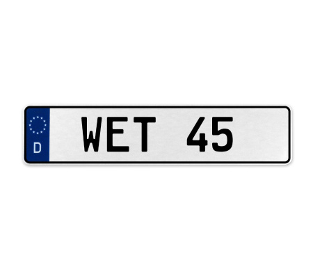WET 45  - White Aluminum Street Sign Mancave Euro Plate Name Door Sign Wall Art