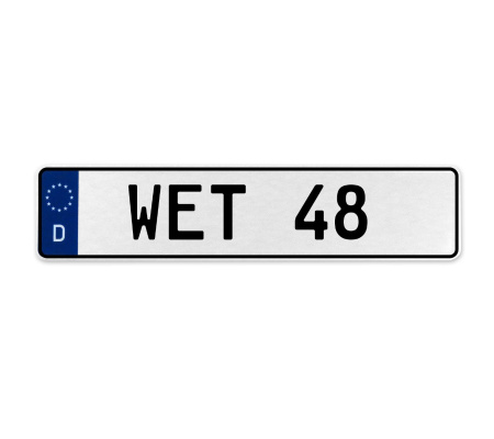 WET 48  - White Aluminum Street Sign Mancave Euro Plate Name Door Sign Wall Art