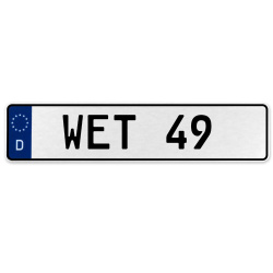 WET 49  - White Aluminum Street Sign Mancave Euro Plate Name Door Sign Wall Art