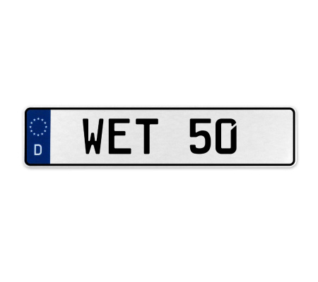 WET 50  - White Aluminum Street Sign Mancave Euro Plate Name Door Sign Wall Art