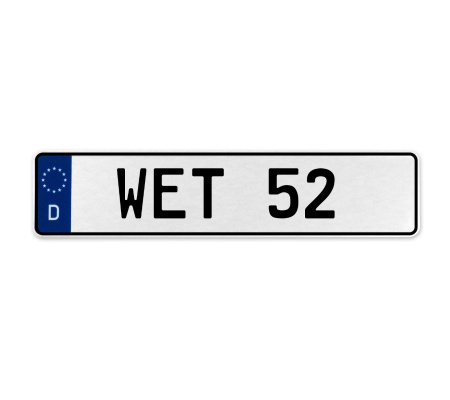 WET 52  - White Aluminum Street Sign Mancave Euro Plate Name Door Sign Wall Art