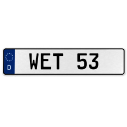 WET 53  - White Aluminum Street Sign Mancave Euro Plate Name Door Sign Wall Art