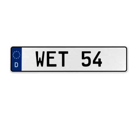 WET 54  - White Aluminum Street Sign Mancave Euro Plate Name Door Sign Wall Art