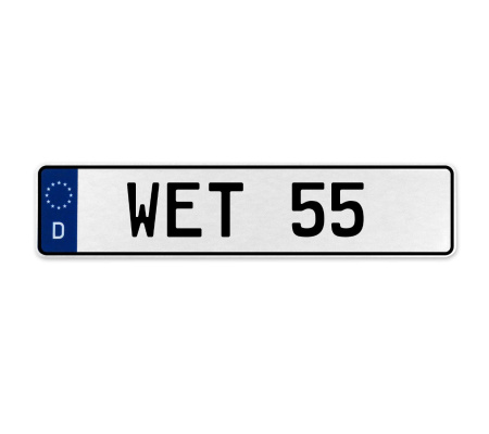 WET 55  - White Aluminum Street Sign Mancave Euro Plate Name Door Sign Wall Art