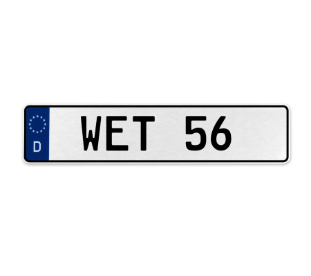 WET 56  - White Aluminum Street Sign Mancave Euro Plate Name Door Sign Wall Art