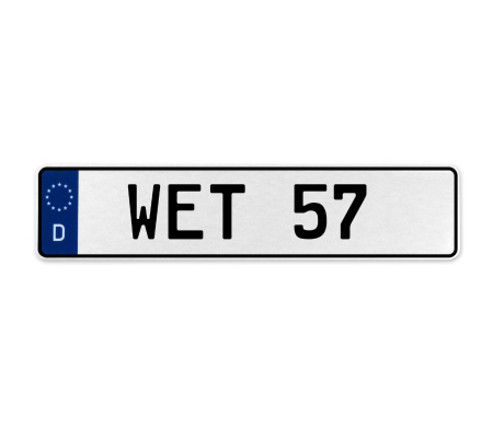 WET 57  - White Aluminum Street Sign Mancave Euro Plate Name Door Sign Wall Art