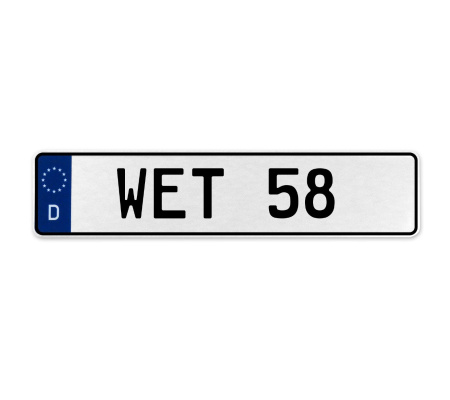 WET 58  - White Aluminum Street Sign Mancave Euro Plate Name Door Sign Wall Art