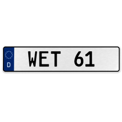 WET 61  - White Aluminum Street Sign Mancave Euro Plate Name Door Sign Wall Art