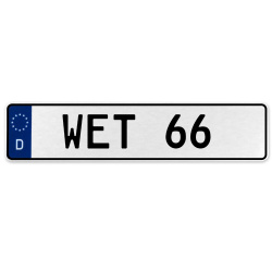 WET 66  - White Aluminum Street Sign Mancave Euro Plate Name Door Sign Wall Art