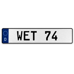 WET 74  - White Aluminum Street Sign Mancave Euro Plate Name Door Sign Wall Art