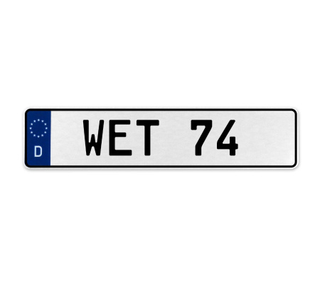 WET 74  - White Aluminum Street Sign Mancave Euro Plate Name Door Sign Wall Art