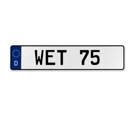 WET 75  - White Aluminum Street Sign Mancave Euro Plate Name Door Sign Wall Art