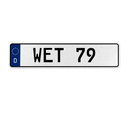 WET 79  - White Aluminum Street Sign Mancave Euro Plate Name Door Sign Wall Art