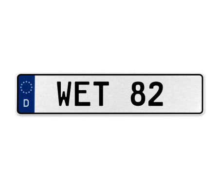 WET 82  - White Aluminum Street Sign Mancave Euro Plate Name Door Sign Wall Art