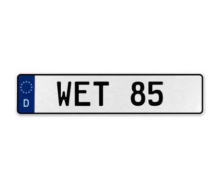 WET 85  - White Aluminum Street Sign Mancave Euro Plate Name Door Sign Wall Art