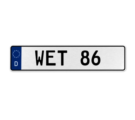 WET 86  - White Aluminum Street Sign Mancave Euro Plate Name Door Sign Wall Art