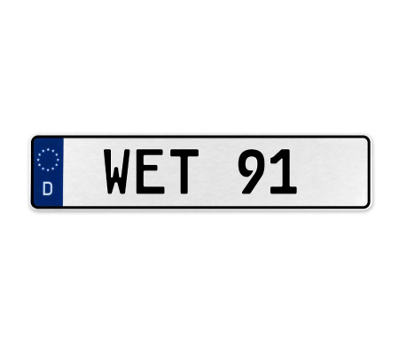 WET 91  - White Aluminum Street Sign Mancave Euro Plate Name Door Sign Wall Art