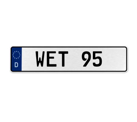WET 95  - White Aluminum Street Sign Mancave Euro Plate Name Door Sign Wall Art