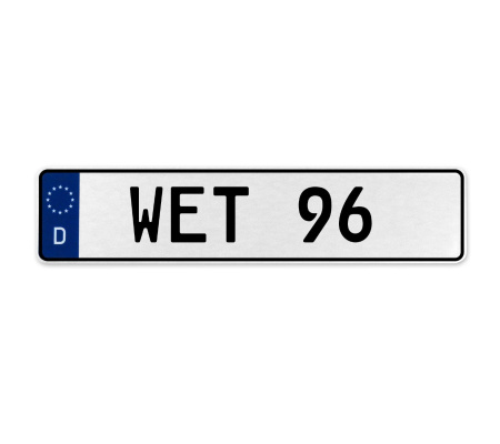 WET 96  - White Aluminum Street Sign Mancave Euro Plate Name Door Sign Wall Art