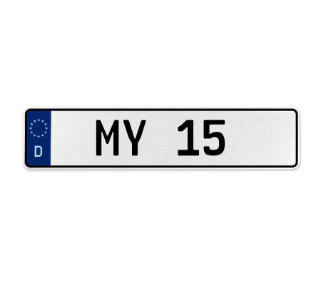 MY 15  - White Aluminum Street Sign Mancave Euro Plate Name Door Sign Wall Art