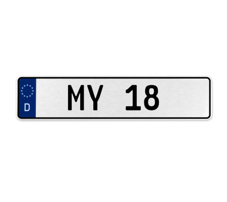 MY 18  - White Aluminum Street Sign Mancave Euro Plate Name Door Sign Wall Art