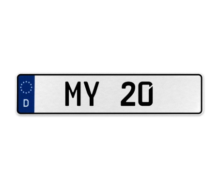 MY 20  - White Aluminum Street Sign Mancave Euro Plate Name Door Sign Wall Art