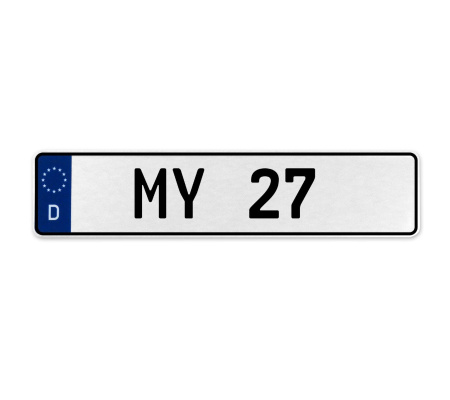MY 27  - White Aluminum Street Sign Mancave Euro Plate Name Door Sign Wall Art