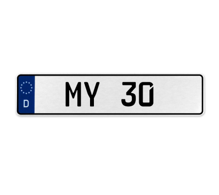 MY 30  - White Aluminum Street Sign Mancave Euro Plate Name Door Sign Wall Art