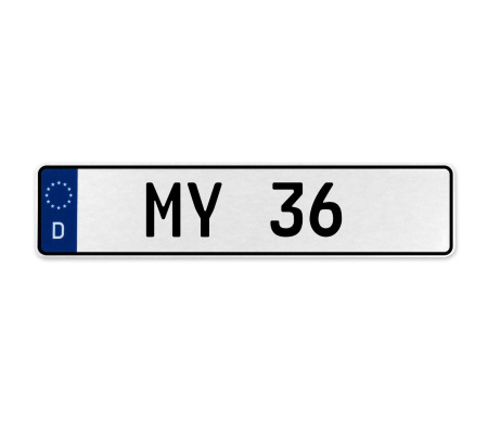 MY 36  - White Aluminum Street Sign Mancave Euro Plate Name Door Sign Wall Art