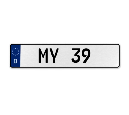 MY 39  - White Aluminum Street Sign Mancave Euro Plate Name Door Sign Wall Art