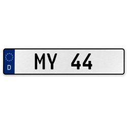 MY 44  - White Aluminum Street Sign Mancave Euro Plate Name Door Sign Wall Art