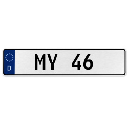 MY 46  - White Aluminum Street Sign Mancave Euro Plate Name Door Sign Wall Art
