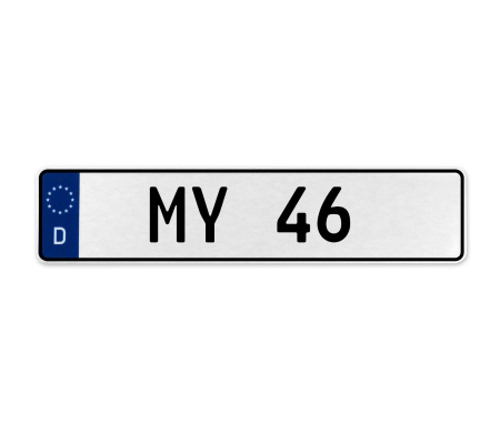 MY 46  - White Aluminum Street Sign Mancave Euro Plate Name Door Sign Wall Art