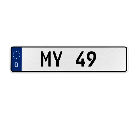 MY 49  - White Aluminum Street Sign Mancave Euro Plate Name Door Sign Wall Art
