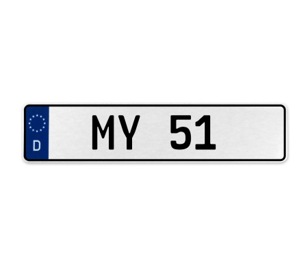 MY 51  - White Aluminum Street Sign Mancave Euro Plate Name Door Sign Wall Art
