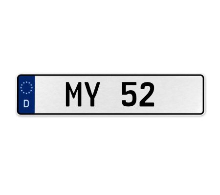 MY 52  - White Aluminum Street Sign Mancave Euro Plate Name Door Sign Wall Art