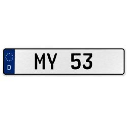 MY 53  - White Aluminum Street Sign Mancave Euro Plate Name Door Sign Wall Art