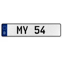 MY 54  - White Aluminum Street Sign Mancave Euro Plate Name Door Sign Wall Art