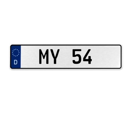 MY 54  - White Aluminum Street Sign Mancave Euro Plate Name Door Sign Wall Art