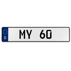 MY 60  - White Aluminum Street Sign Mancave Euro Plate Name Door Sign Wall Art